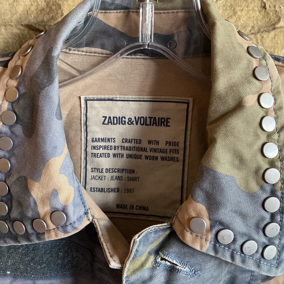 Zadig & Voltaire Camo Print Biker Jacket - Picture 2 of 9